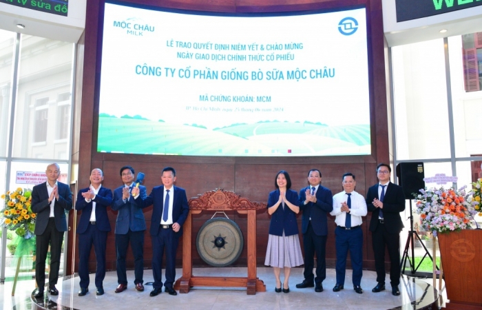 Cổ phiếu Mộc Châu Milk tăng giá 2,8% trong phiên chào sàn HoSE