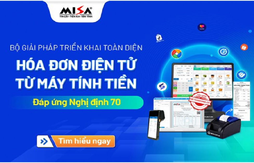 Bộ giải pháp MISA giúp hộ khoán đáp ứng xuất hóa đơn điện tử trên máy tính tiền