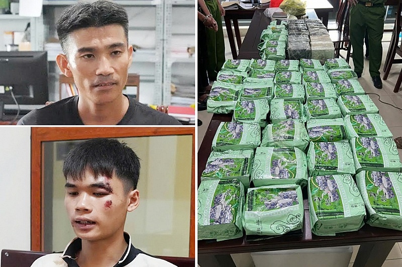 2 đối tượng cùng tang vật được thu giữ. Ảnh: CA NA